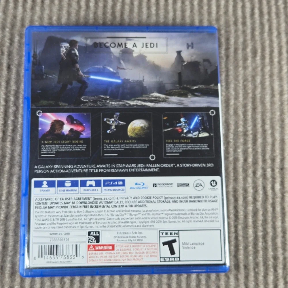 EA Sony PS4 Blue Star Wars Jedi Fallen Order Action Adventure Game‎ Disc